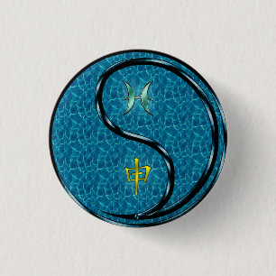 Pisces & Water Monkey 3 Cm Round Badge