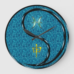 Pisces & Water Monkey Large Clock