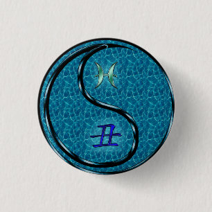 Pisces & Water Ox 3 Cm Round Badge