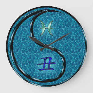 Pisces & Water Ox Large Clock