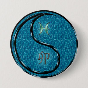 Pisces & Water Rabbit 7.5 Cm Round Badge