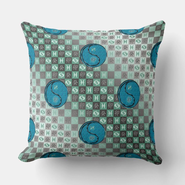 Pisces & Water Rabbit Cushion (Front)