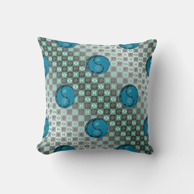 Pisces & Water Rabbit Cushion (Front)