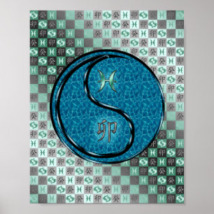 Pisces & Water Rabbit Poster