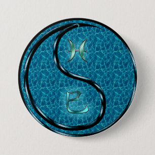 Pisces & Water Snake 7.5 Cm Round Badge