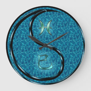 Pisces & Water Snake Large Clock