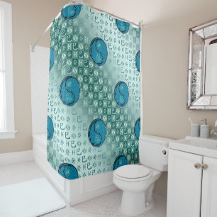 Pisces & Water Snake Shower Curtain