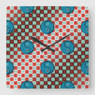 Pisces & Water Tiger Square Wall Clock
