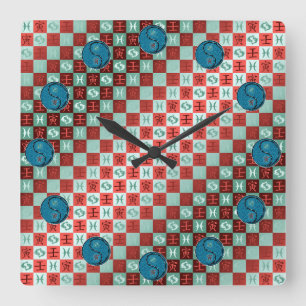 Pisces & Water Tiger Square Wall Clock