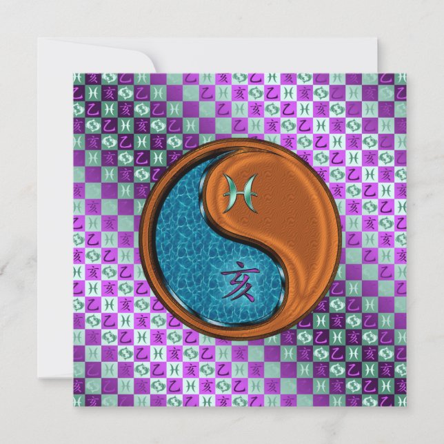 Pisces & Wood Boar Card (Front)