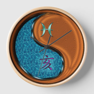 Pisces & Wood Boar Clock