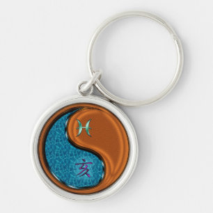 Pisces & Wood Boar Key Ring
