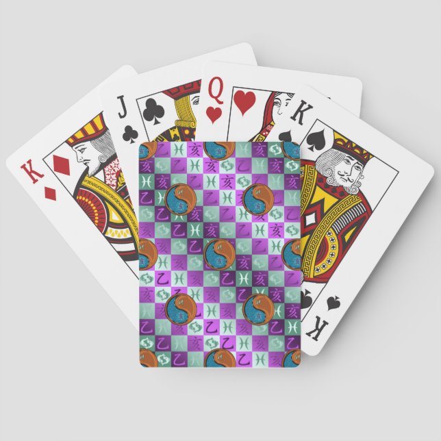 Pisces & Wood Boar Playing Cards (Back)