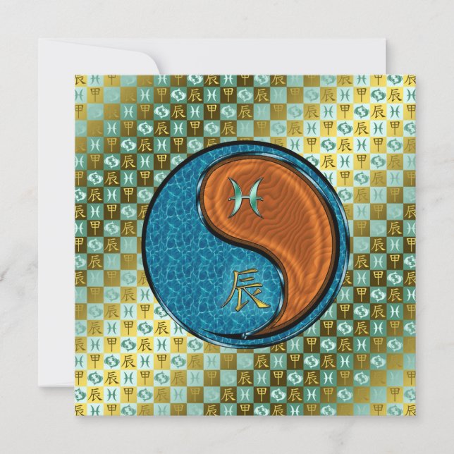 Pisces & Wood Dragon Card (Front)