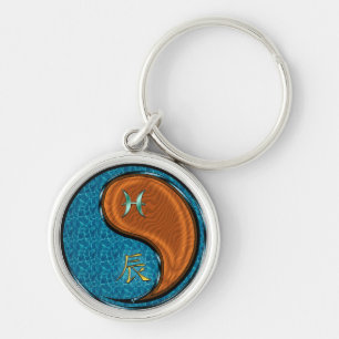 Pisces & Wood Dragon Key Ring