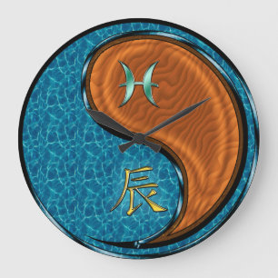 Pisces & Wood Dragon Large Clock