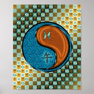 Pisces & Wood Horse Poster