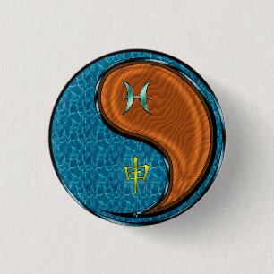 Pisces & Wood Monkey 3 Cm Round Badge