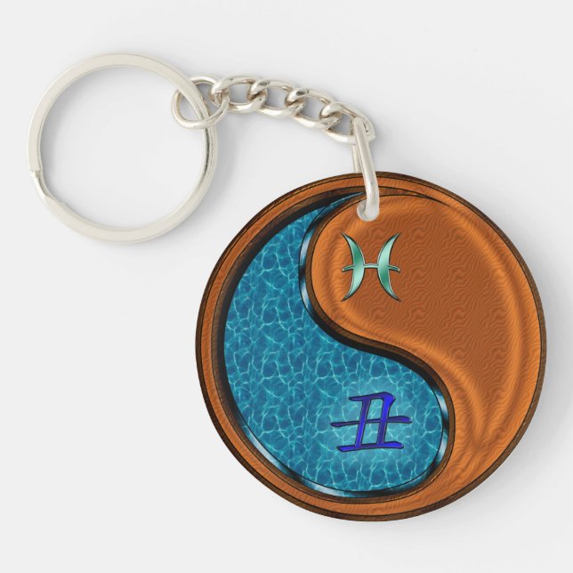 Pisces & Wood Ox Key Ring (Front)