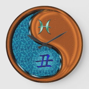 Pisces & Wood Ox Large Clock