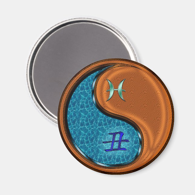 Pisces & Wood Ox Magnet (Front/Back)