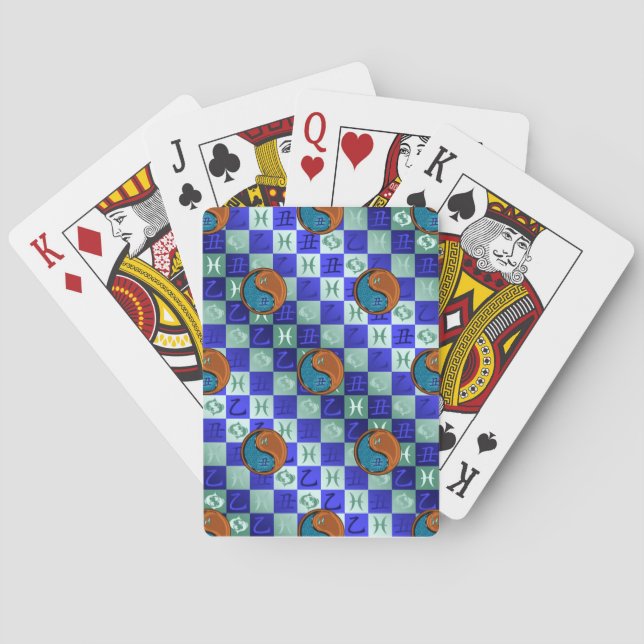 Pisces & Wood Ox Playing Cards (Back)