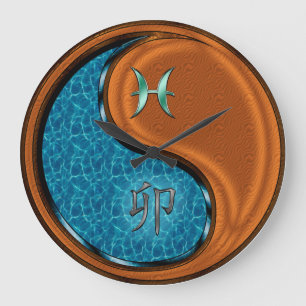 Pisces & Wood Rabbit Large Clock