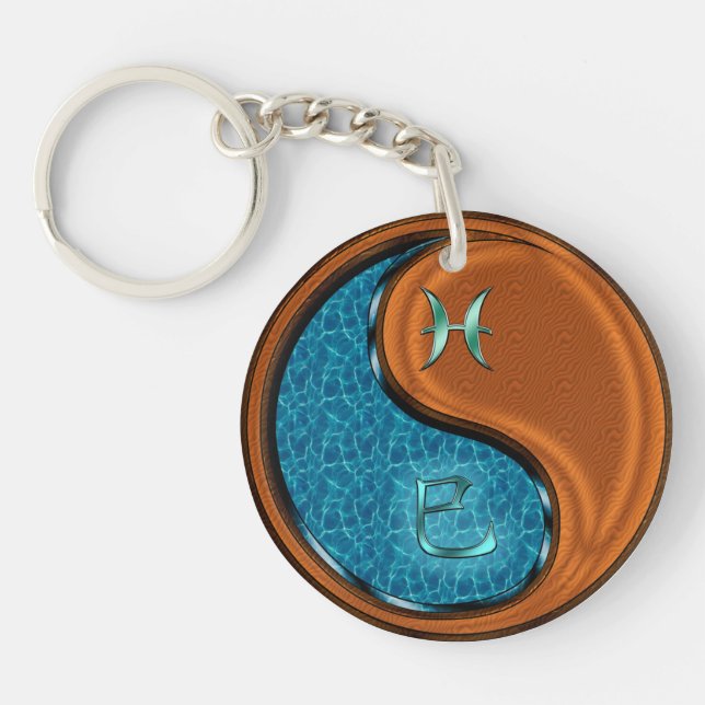 Pisces & Wood Snake Key Ring (Front)