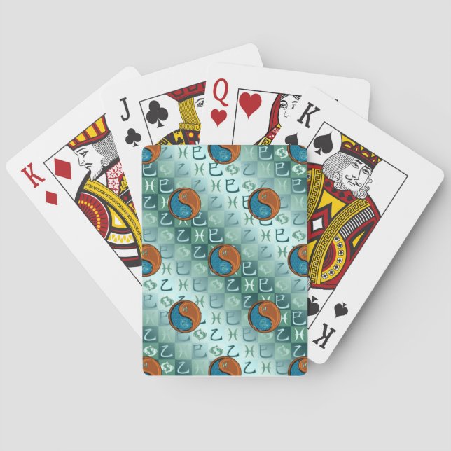 Pisces & Wood Snake Playing Cards (Back)