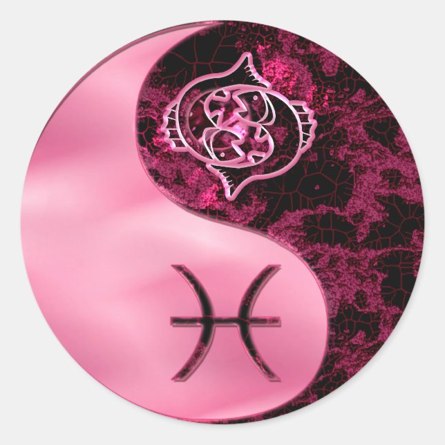 Pisces Yin Yang Classic Round Sticker (Front)