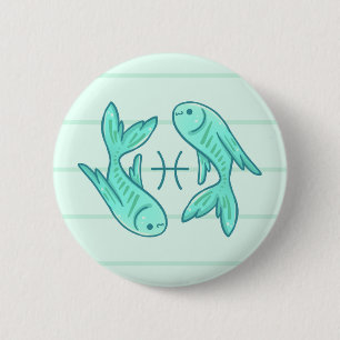 Pisces Zodiac Animal Button