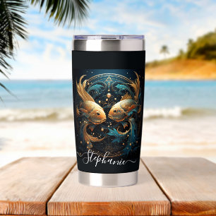 Pisces Zodiac Art for February 20–March 20 Insulated Tumbler