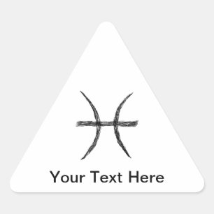 Pisces. Zodiac Astrology Sign. Black. Triangle Sticker