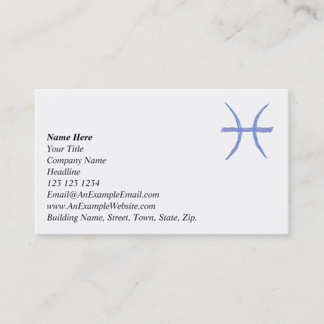 Pisces. Zodiac Astrology Sign. Business Card (Front)