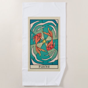 Pisces Zodiac Beach Towel