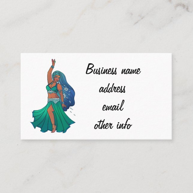 Pisces Zodiac belly Dancer Art Astrology Goddess Business Card (Front)