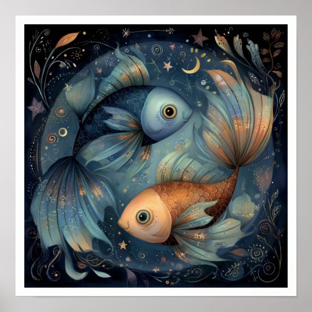 Pisces Zodiac Birth Sign Astrology Celestial (Front)