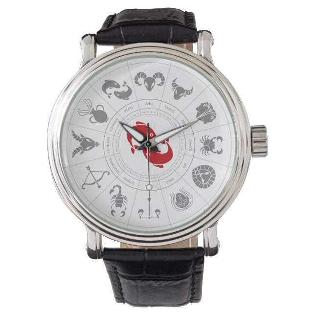Pisces Zodiac Birthday Gift Watch (Front)