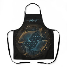 Pisces zodiac black and gold