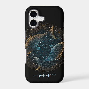 Pisces zodiac black and gold Case-Mate iPhone case