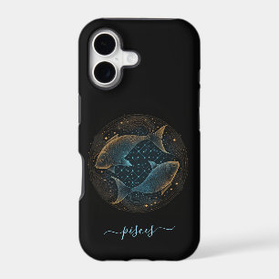 Pisces zodiac black and gold Case-Mate iPhone case