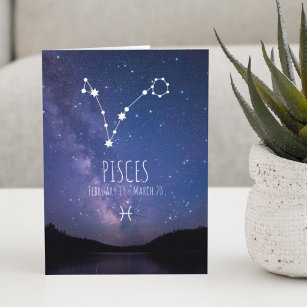 Pisces Zodiac Constellation   Astrology Card