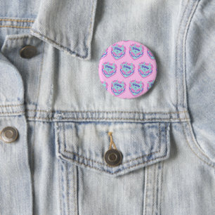 Pisces Zodiac Coquette Heart Birthday Cake 6 Cm Round Badge