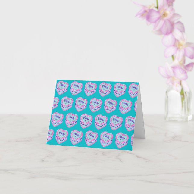 Pisces Zodiac Coquette Heart Birthday Cake Card (Orchid)