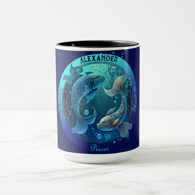 Pisces Zodiac Customisable Coffee Mug (Center)
