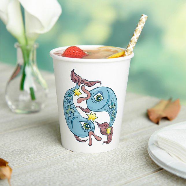 Pisces Zodiac Fish Celestial Astrology Paper Cups (Creator Uploaded)