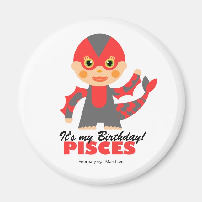 Pisces Zodiac for kids Magnet (Front)
