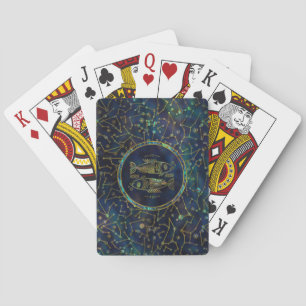 Pisces Zodiac Gold Abalone on Constellation Playing Cards