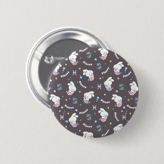 Pisces Zodiac Harmony: Bunny Mermaids Pattern 6 Cm Round Badge