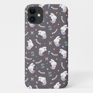 Pisces Zodiac Harmony: Bunny Mermaids Pattern iPhone 11 Case